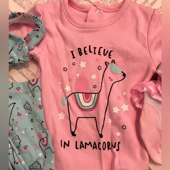 NWT ‘I Believe in Lamacorns’ Lily & Jack Set 3-6 months - Picture 4 of 8